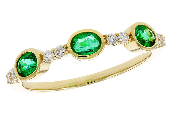 B274-72364: LDS WEDDING RG .46 TW EMERALD .58 TGW