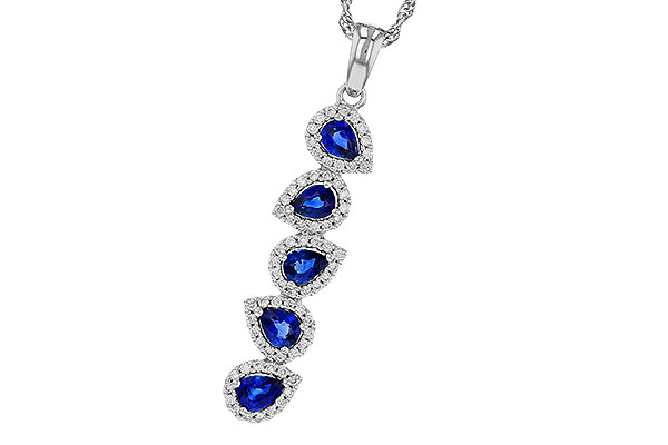 B274-72446: NECKLACE .95 TW SAPPHIRE 1.19 TGW