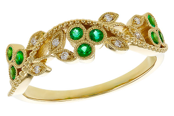 C274-72364: LDS WED RG .17 EMERALD TW .23 TGW