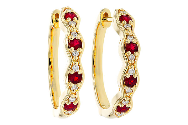 F274-72373: EARRINGS .28 TW RUBY .34 TGW