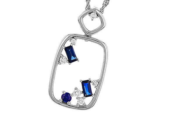 G274-69673: NECKLACE .35 TW SAPPHIRE .46 TGW