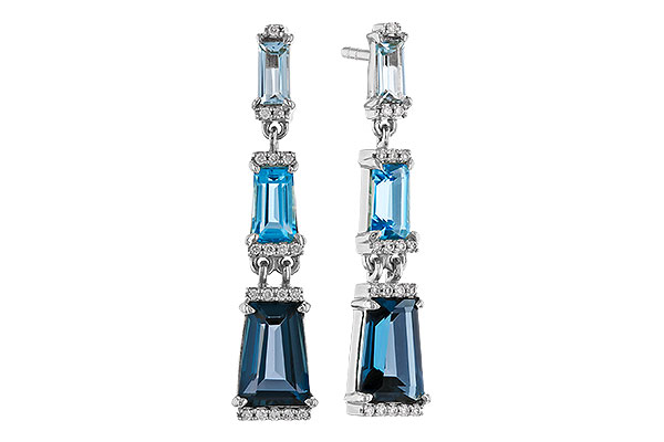 H274-67845: EARRINGS 2.55 BLUE TOPAZ 2.62 TGW