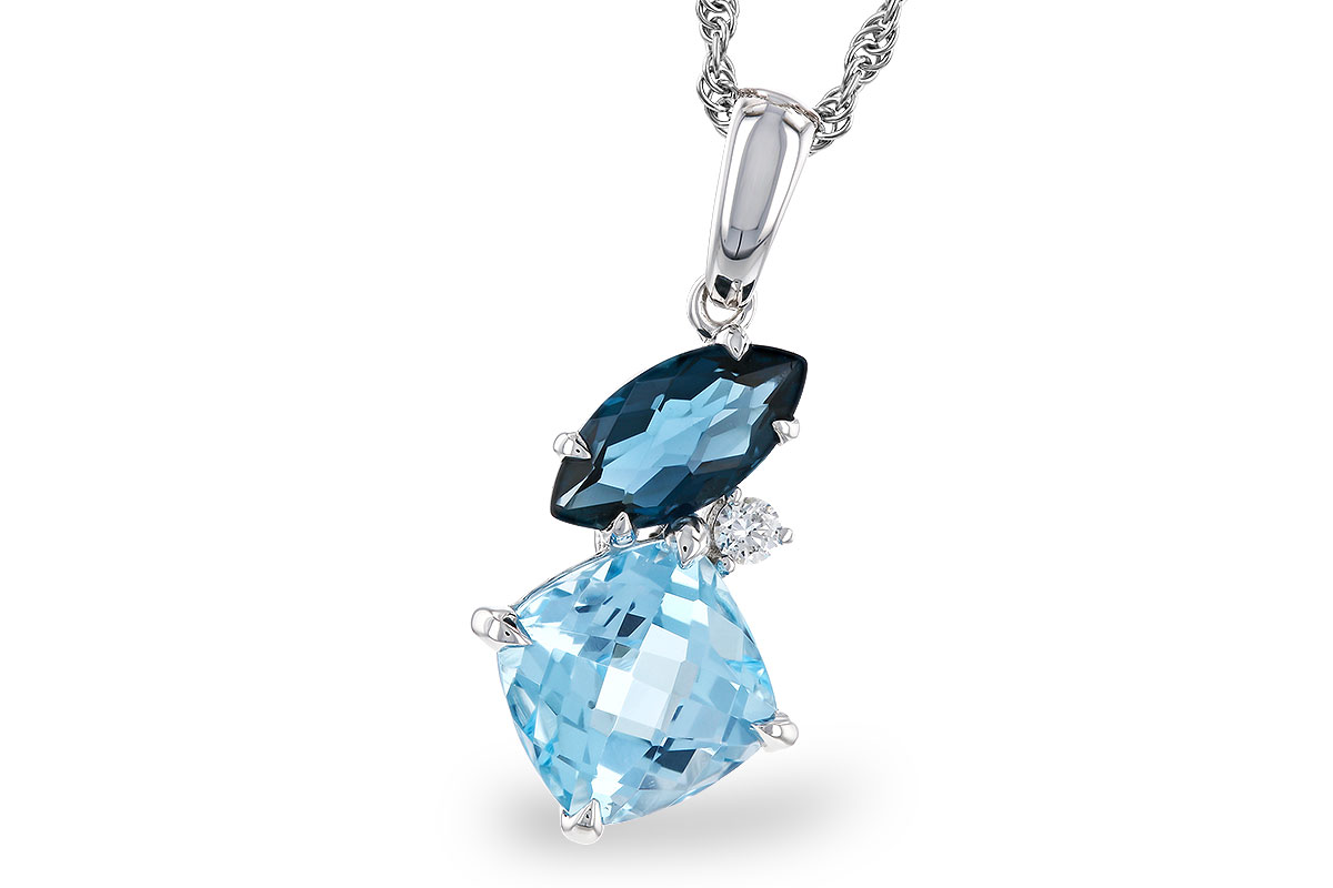 L274-67818: NECKLACE 2.37 TW BLUE TOPAZ 2.40 TGW