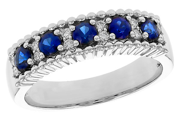 L274-72427: LDS WED RG .64 TW SAPPHIRE .76 TGW